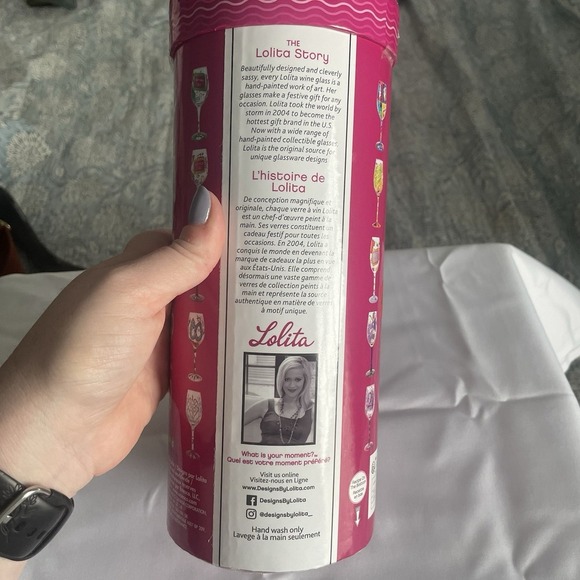 LOLITA HANDPAINTED "BIRTHDAY GIRL" STEMMED WINE GLASS 15OZ - I LOVE MY WINE - Picture 5 of 10